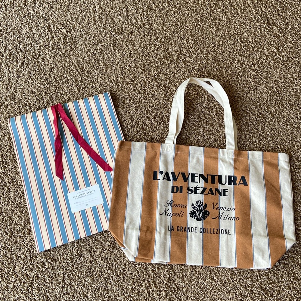 Sézane Fabric Tote Bag and Paper Gift 🎁 Bag NEW 🇫🇷